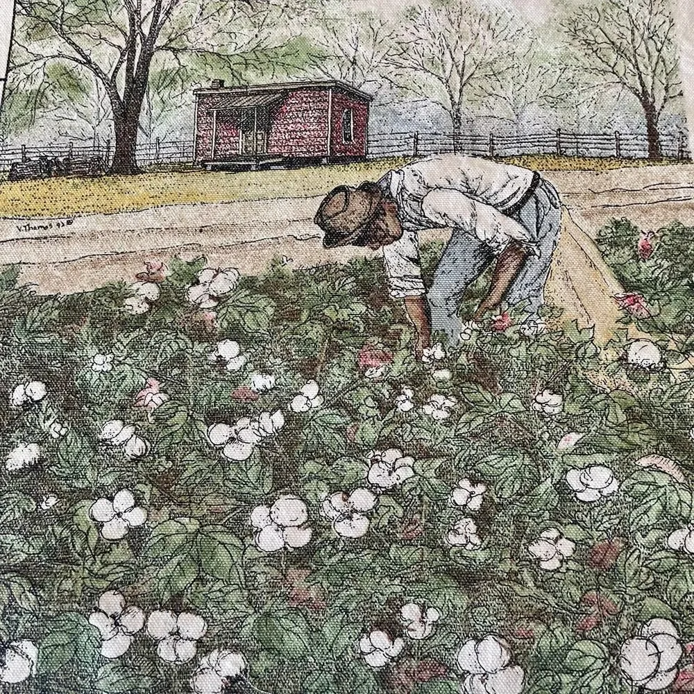 Vintage 1993 1994 1999 Tea Towel Calenders Cotton Field Farm House Nostalgia EUC